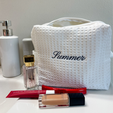 Embroidered Waffle Toiletry Bag