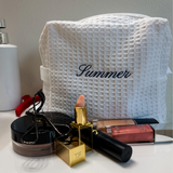 Embroidered Waffle Toiletry Bag