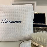 Embroidered Waffle Toiletry Bag